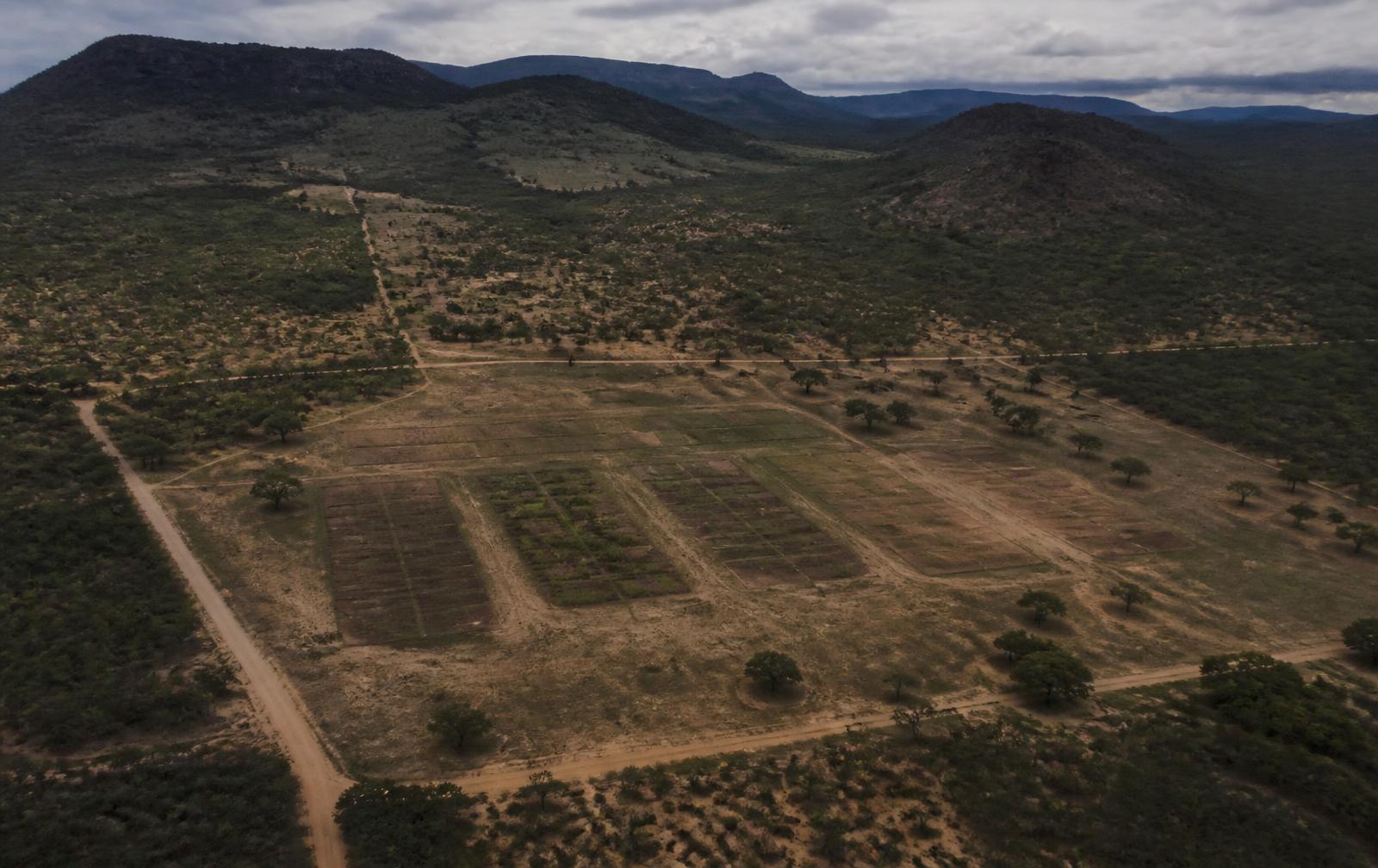 Vista aérea da área rural usada como referência para o Núcleo Experimental